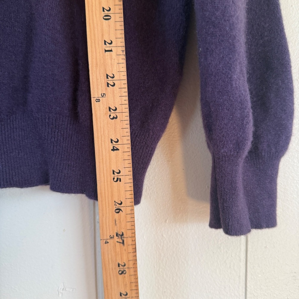 Enzo Mantovani Mens 100% Cashmere Mock Neck Sweater Elbow Patches Size M Preppy - Picture 5 of 7